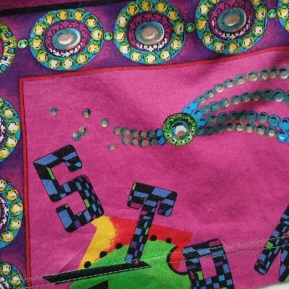 VTG 1980s Top by Philippe Peyner, Paris Tunic Flared 3/4 Sleeves Versace Style - Picture 12 of 16